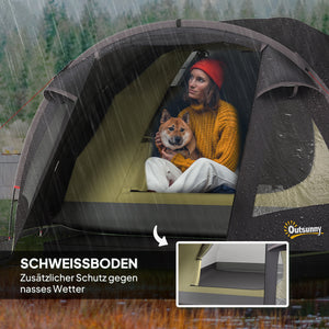 Campingzelt Tunnelzelt leicht mit UV Schutz und Vordach für 2 Personen