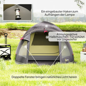Campingzelt Tunnelzelt leicht mit UV Schutz und Vordach für 2 Personen