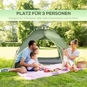 Campingzelt wasserdicht für 2 Erwachsene + 1 Kind 210x210x140cm