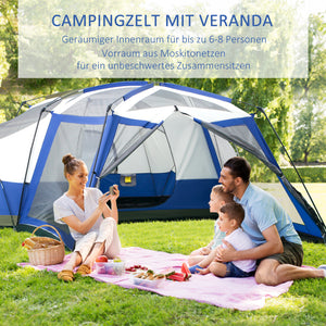 Campingzelt wetterfest für 6-8 Personen Blau