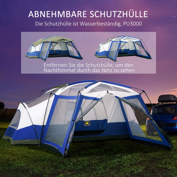 Campingzelt wetterfest für 6-8 Personen Blau