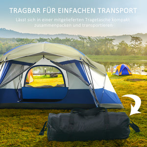 Campingzelt wetterfest für 6-8 Personen Blau