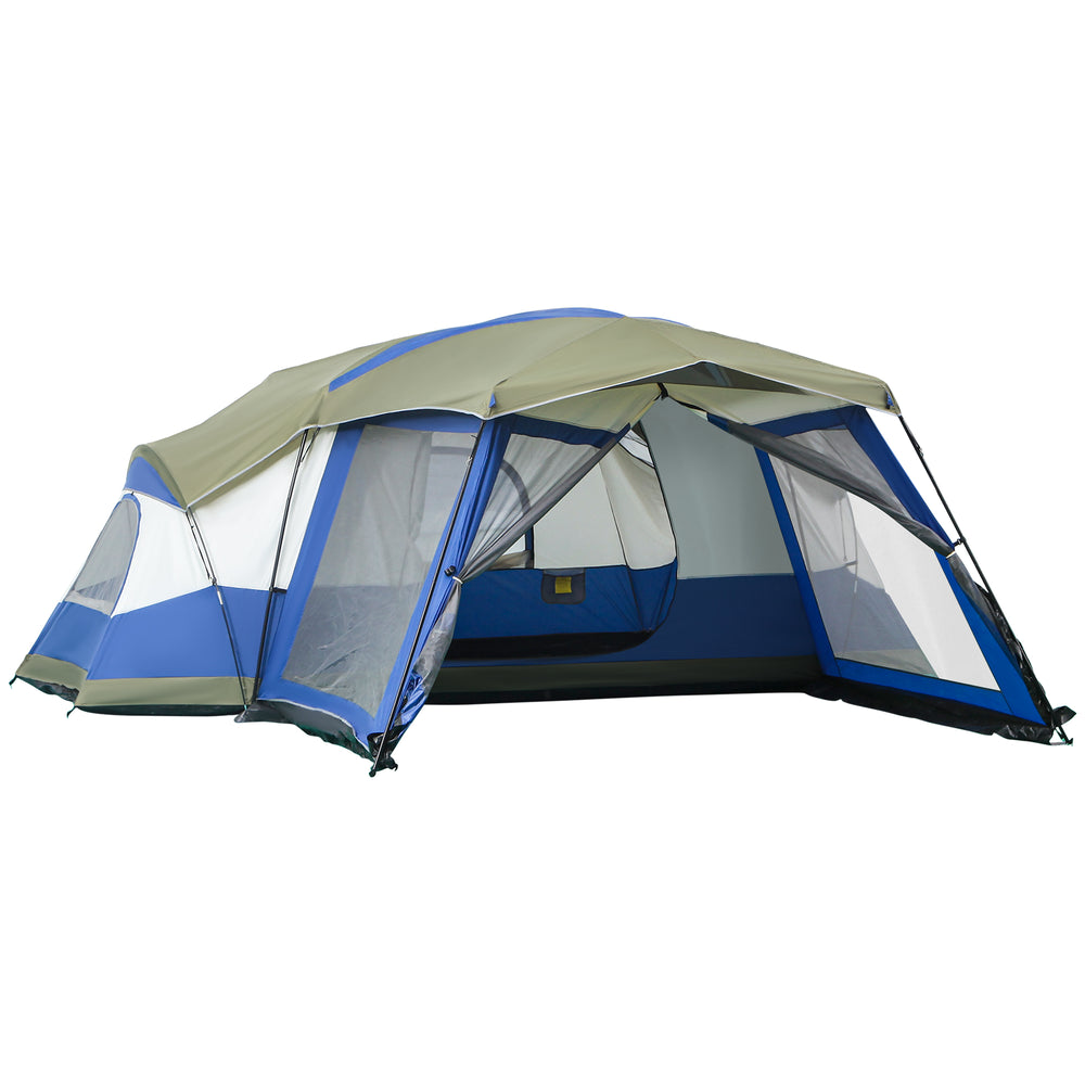 Tenda da campeggio resistente alle intemperie per 6-8 persone, blu