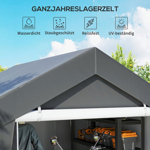 Carport Zeltgarage wasserdicht mit Rolltür und Fenster 3x3m