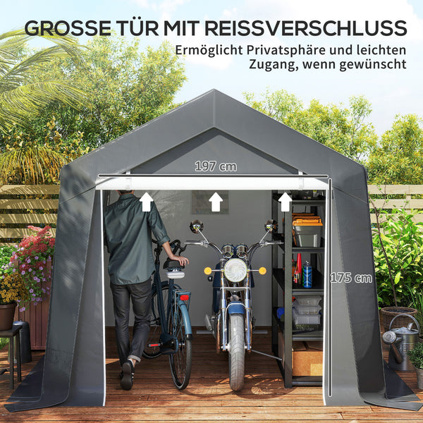 Carport Zeltgarage wasserdicht mit Rolltür und Fenster 3x3m
