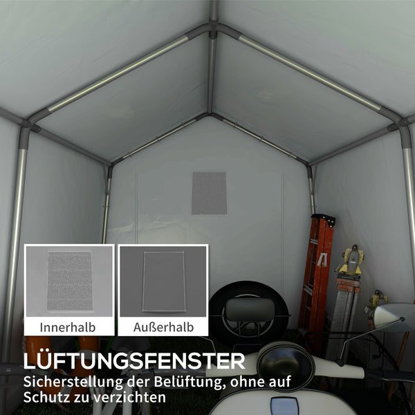 Carport Zeltgarage wasserdicht mit Rolltür und Fenster 3x3m