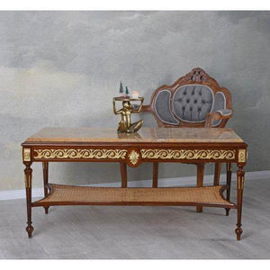 COUCHTISCH BAROCK TISCH MARMORPLATTE WOHNZIMMERTISCH ANTIK