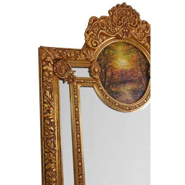 ANTIK BAROCKSPIEGEL GOLD GANZKÖRPERSPIEGEL 210CM ANKLEIDESPIEGEL