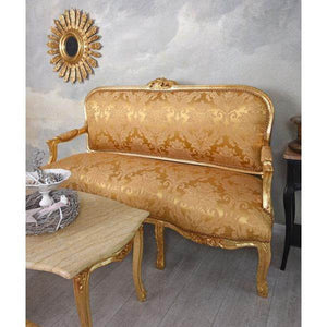 SITZGRUPPE BAROCK SALONGARNITUR SOFA & ZWEI SESSEL TISCH