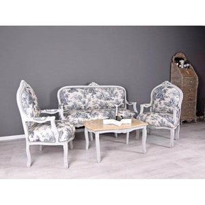 SITZGRUPPE BAROCK SALONGARNITUR SOFA & ZWEI SESSEL TISCH