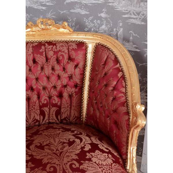 SITZGRUPPE BAROCK SALONGARNITUR SOFA & ZWEI SESSEL TISCH MARMORPLATTE