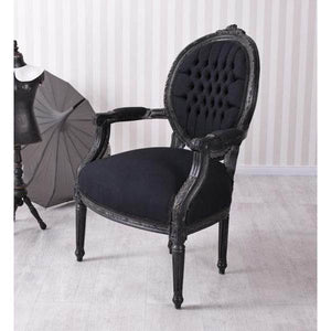 BAROCK SESSEL IM SHABBY CHIC VINTAGE STIL SCHWARZ/DUNKELGRAU