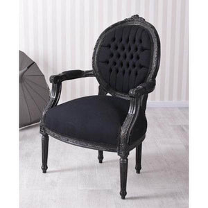 BAROCK SESSEL IM SHABBY CHIC VINTAGE STIL SCHWARZ/DUNKELGRAU