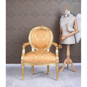 Königlicher Medaillon Sessel Barockstil Gold