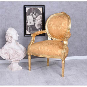 Königlicher Medaillon Sessel Barockstil Gold