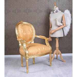 Königlicher Medaillon Sessel Barockstil Gold
