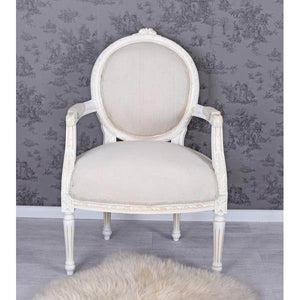 KÖNIGLICHER MEDAILLON SESSEL BAROCKSTIL WEISS