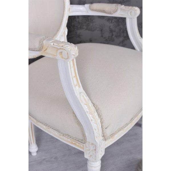 KÖNIGLICHER MEDAILLON SESSEL BAROCKSTIL WEISS