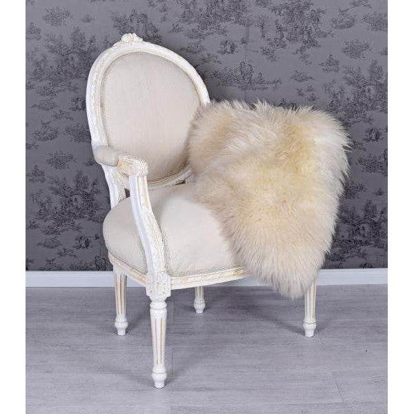 KÖNIGLICHER MEDAILLON SESSEL BAROCKSTIL WEISS