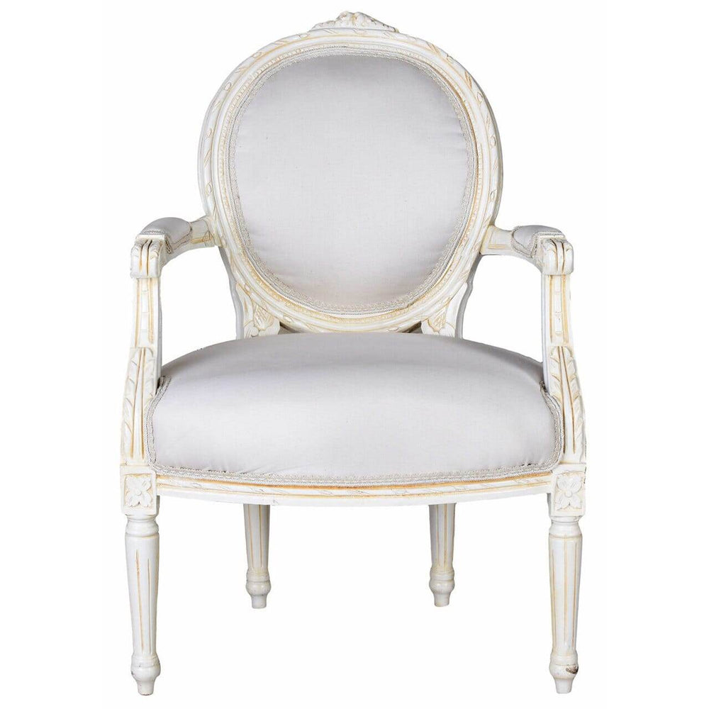 KÖNIGLICHER MEDAILLON SESSEL BAROCKSTIL WEISS