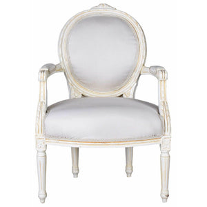 KÖNIGLICHER MEDAILLON SESSEL BAROCKSTIL WEISS
