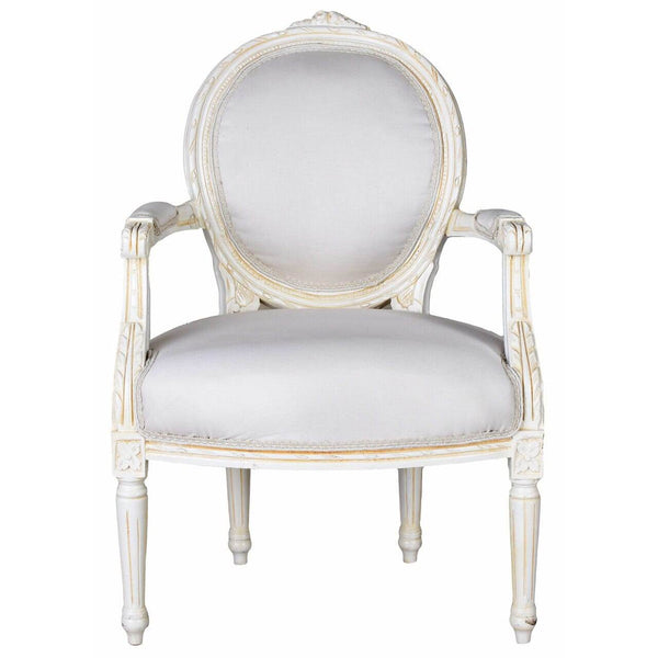 KÖNIGLICHER MEDAILLON SESSEL BAROCKSTIL WEISS