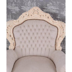 XXL SESSEL BAROCK CREME-WEISS HELLGRAU
