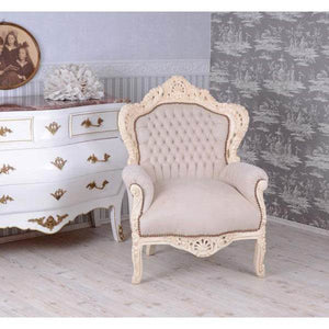 XXL SESSEL BAROCK CREME-WEISS HELLGRAU