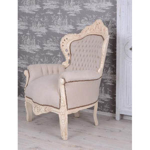 XXL SESSEL BAROCK CREME-WEISS HELLGRAU