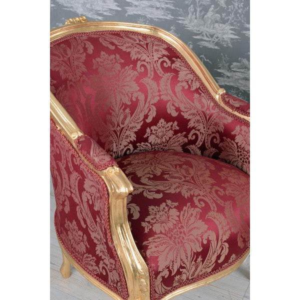 BERGERE EN CONFESSIONAL BAROCK SESSEL GOLD ROT