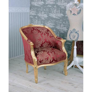BERGERE EN CONFESSIONAL BAROCK SESSEL GOLD ROT