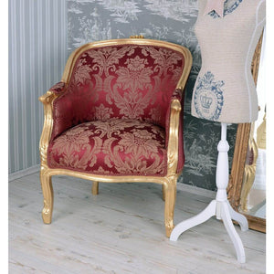 BERGERE EN CONFESSIONAL BAROCK SESSEL GOLD ROT