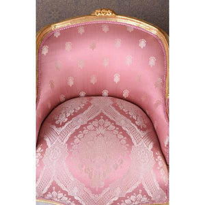 BERGERE EN CONFESSIONAL BAROCK SESSEL GOLD ROSA