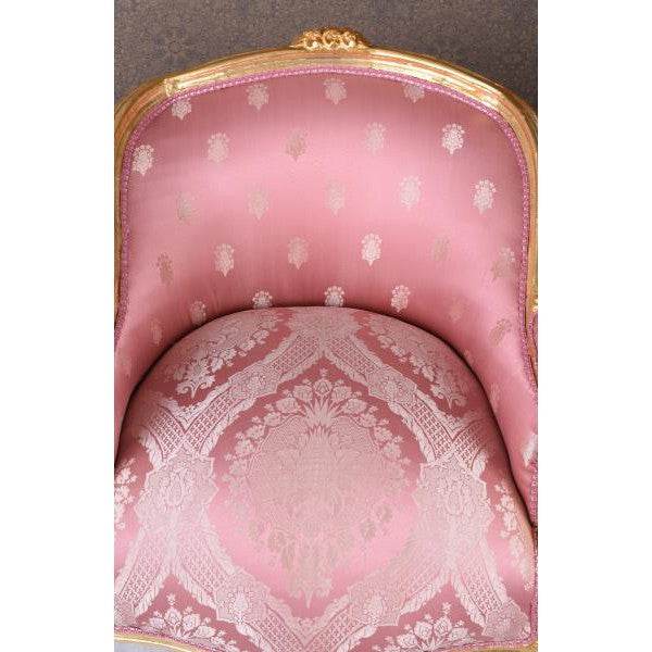 BERGERE EN CONFESSIONAL BAROCK SESSEL GOLD ROSA