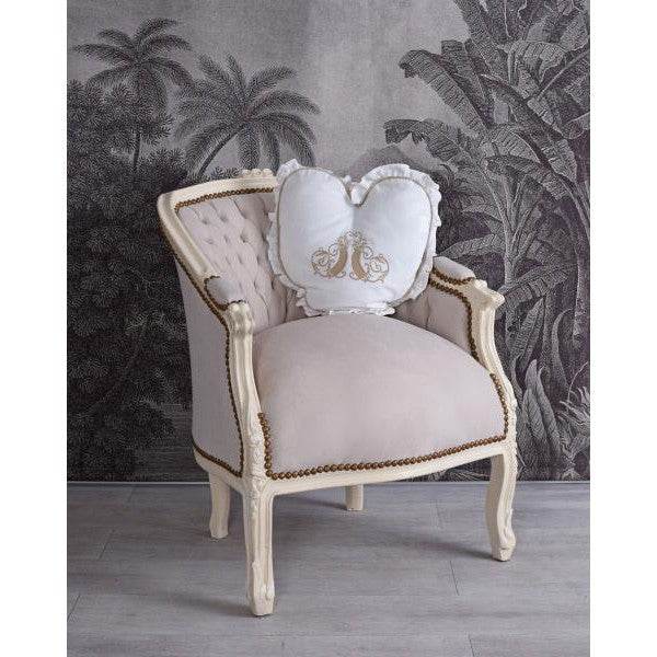 BERGERE EN CONFESSIONAL BAROCK SESSEL CREME-WEISS HELLGRAU