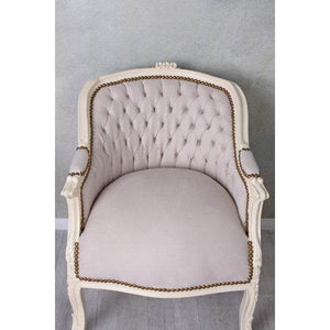 BERGERE EN CONFESSIONAL BAROCK SESSEL CREME-WEISS HELLGRAU