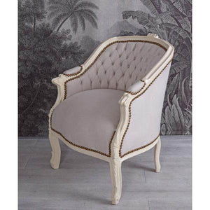 BERGERE EN CONFESSIONAL BAROCK SESSEL CREME-WEISS HELLGRAU