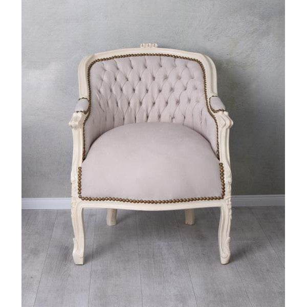 BERGERE EN CONFESSIONAL BAROCK SESSEL CREME-WEISS HELLGRAU