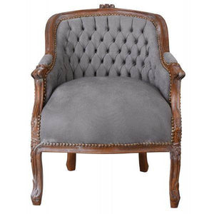 BERGERE EN CONFESSIONAL BAROCK SESSEL BRAUN GRAU