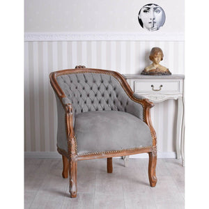 BERGERE EN CONFESSIONAL BAROCK SESSEL BRAUN GRAU