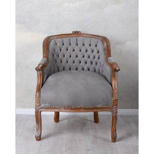 BERGERE EN CONFESSIONAL BAROCK SESSEL BRAUN GRAU