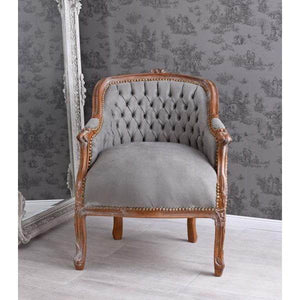 BERGERE EN CONFESSIONAL BAROCK SESSEL BRAUN GRAU