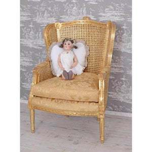 ELEGANTER OHRENSESSEL IM BAROCK STIL GOLD