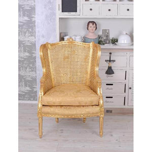 ELEGANTER OHRENSESSEL IM BAROCK STIL GOLD