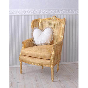 ELEGANTER OHRENSESSEL IM BAROCK STIL GOLD