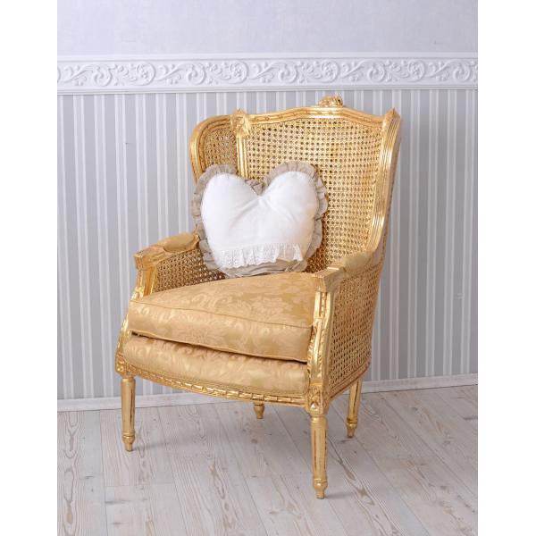 ELEGANTER OHRENSESSEL IM BAROCK STIL GOLD