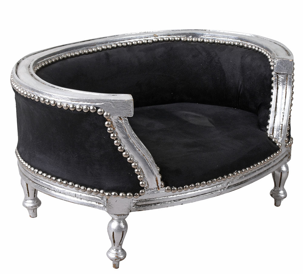 KÖNIGLICHES HUNDEBETT HUNDESOFA IM BAROCKSTIL HOLZ MOPS BULLY