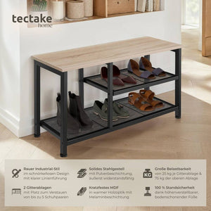 Scarpiera industriale Taunton, legno chiaro, rovere Sonoma