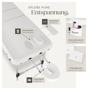 3 Zonen Massageliege Phuket weiss