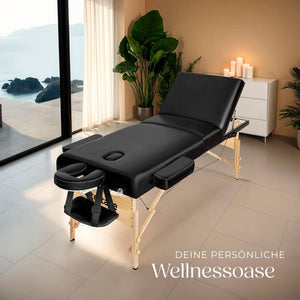 3 Zonen Massageliege-Set schwarz